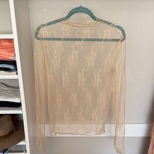 Sheer Lace Long Sleeve Top